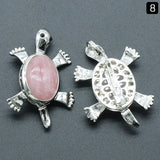 6pcs Natural Stone Turtle Brooch Pendant DIY Jewelry