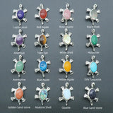 6pcs Natural Stone Turtle Brooch Pendant DIY Jewelry