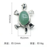 6pcs Natural Stone Turtle Brooch Pendant DIY Jewelry