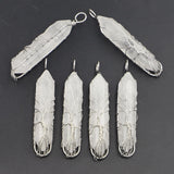 6pcs Crystal Pillar Tree of Life Pendants for Necklace Making