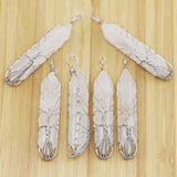 6pcs Crystal Pillar Tree of Life Pendants for Necklace Making