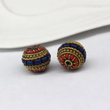 6pcs Nepal Pass-through Beads Loose Drum Beads Ethnic Jewelry Diy