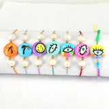 Enamel Eye Smiley Bracelet with Pearl Charm