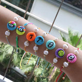 Enamel Eye Smiley Bracelet with Pearl Charm