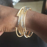 6pcs Ethiopian Two-Tones Ball Bangle&Bracelet Beads Dubai Bangles