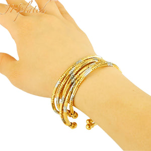 6pcs Ethiopian Two-Tones Ball Bangle&Bracelet Beads Dubai Bangles