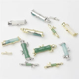 6pcs Jade Inlaid Bamboo Charm for DIY Jewelry Making