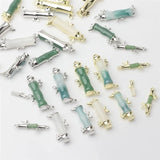 6pcs Jade Inlaid Bamboo Charm for DIY Jewelry Making