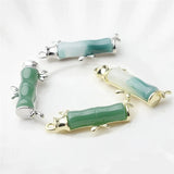 6pcs Jade Inlaid Bamboo Charm for DIY Jewelry Making