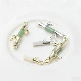 6pcs Jade Inlaid Bamboo Charm for DIY Jewelry Making