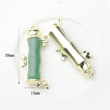 6pcs Jade Inlaid Bamboo Charm for DIY Jewelry Making