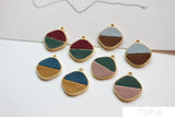 6pcs Faux Leather Retro Diamond Earrings Set