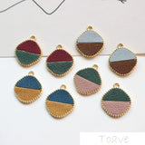6pcs Faux Leather Retro Diamond Earrings Set
