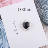 6pcs Pearl Love Drill Charms Metal Pendants Heart Gems DIY Earring Jewelry YZ261
