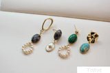 6pcs Oval Pendant Natural Synthetic DIY Accessories Earrings