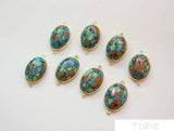6pcs Oval Pendant Natural Synthetic DIY Accessories Earrings