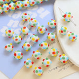 6pcs Polka Dot Ceramic Loose Beads DIY Jewelry Bracelet Material