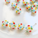 6pcs Polka Dot Ceramic Loose Beads DIY Jewelry Bracelet Material