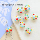 6pcs Polka Dot Ceramic Loose Beads DIY Jewelry Bracelet Material