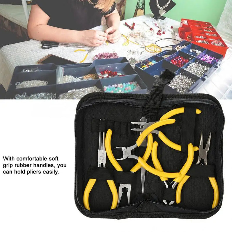 6pcs Jewelry Pliers Kit Long Bent Nose Pliers for DIY Jewelry Making