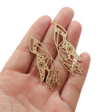 6pcs Raw Brass 17x55mm Celestial Hand Charm Pendant for DIY Earrings Jewelry
