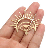 6pcs Raw Brass 49x41mm Large Eye Charm Pendant Earrings Charms