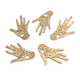 6pcs Raw Brass Eye Hamsa Palm Hand Charm Pendant DIY Jewelry Findings