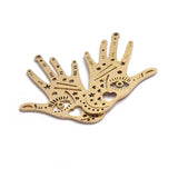 6pcs Raw Brass Eye Hamsa Palm Hand Charm Pendant DIY Jewelry Findings
