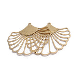 6pcs Raw Brass Large Hollow Leaf Charm Pendant for DIY Earrings