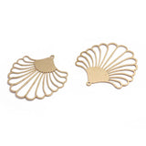 6pcs Raw Brass Large Hollow Leaf Charm Pendant for DIY Earrings