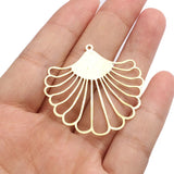 6pcs Raw Brass Large Hollow Leaf Charm Pendant for DIY Earrings