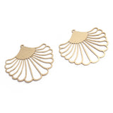6pcs Raw Brass Large Hollow Leaf Charm Pendant for DIY Earrings