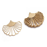 6pcs Raw Brass Large Hollow Leaf Charm Pendant for DIY Earrings