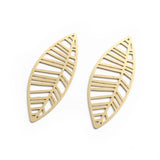 6pcs Raw Brass Leaf Pattern Charms for DIY Jewelry Making