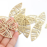 6pcs Raw Brass Leaf Pattern Charms for DIY Jewelry Making