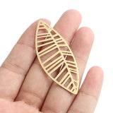 6pcs Raw Brass Leaf Pattern Charms for DIY Jewelry Making