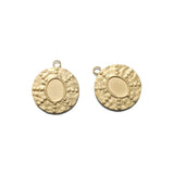 6pcs Raw Brass Round Hammered Charms Pendant For Jewelry Making
