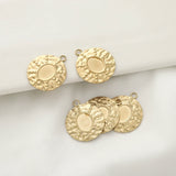 6pcs Raw Brass Round Hammered Charms Pendant For Jewelry Making
