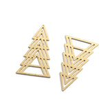 6pcs Raw Brass Triangle Charms Christmas Tree Pendant