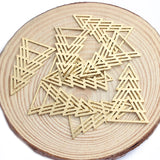 6pcs Raw Brass Triangle Charms Christmas Tree Pendant