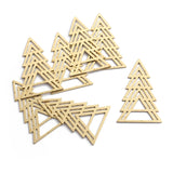6pcs Raw Brass Triangle Charms Christmas Tree Pendant