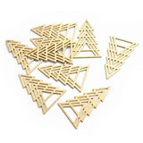 6pcs Raw Brass Triangle Charms Christmas Tree Pendant