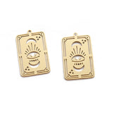 6pcs Brass Tarot Card Pendant Moon Phases Charms DIY Jewelry Making