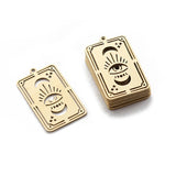 6pcs Brass Tarot Card Pendant Moon Phases Charms DIY Jewelry Making