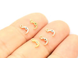 6pcs Real Plated Moon Charm for Earrings or Bracelet - G102