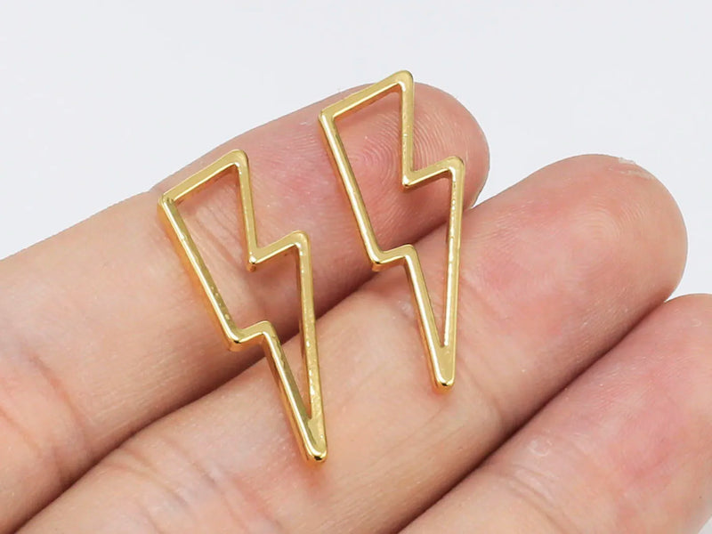 6pcs Lightning Charms, Mini Bolt Pendant, Earring Accessories