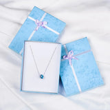 6pcs Rectangle Jewelry Cardboard Boxes with Ribbon Sponge Packaging 160x120x30mm
