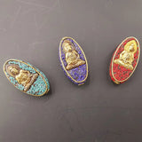 6pcs Retro Prayer Tibetan Beads Red Clay Beads Boho Brass Buddha Bead