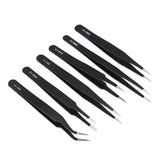 6pcs Stainless Steel Anti-static Tweezers Kit