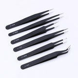 6pcs Stainless Steel Anti-static Tweezers Kit